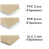 Panneau de douche motif bois clair - PVC et ALU épaisseurs