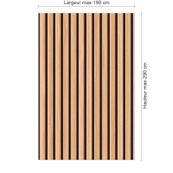 Panneau de douche motif bois naturel en ligne dimensions max 190x290 cm