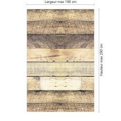 Panneau de douche motif bois rustique dimensions max 190x290 cm