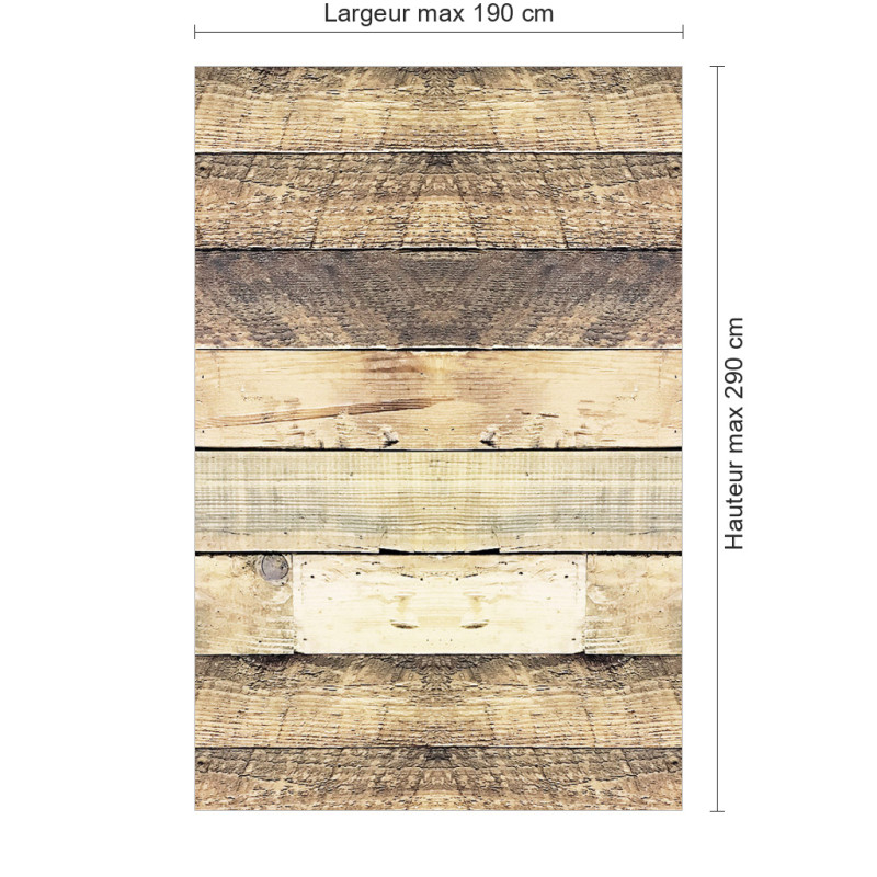 Panneau de douche motif bois rustique dimensions max 190x290 cm