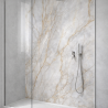Panneau de douche motif marbre gris et ocre mise en situation
