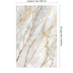 Panneau de douche motif marbre gris et ocre dimensions max 190x290 cm