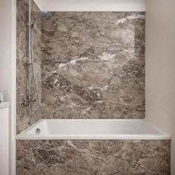 Panneau de douche motif marbre pierre naturelle mise en situation