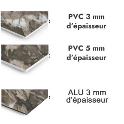 Panneau de douche motif marbre pierre naturelle - PVC et ALU épaisseurs