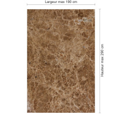 Panneau de douche motif marbre ocre naturel dimensions max 190x290 cm