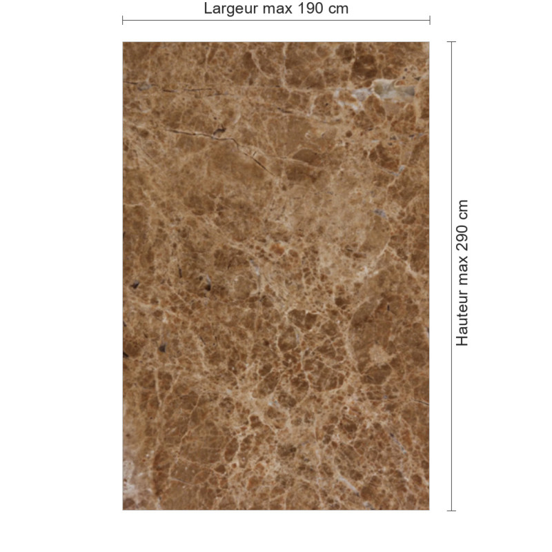 Panneau de douche motif marbre ocre naturel dimensions max 190x290 cm
