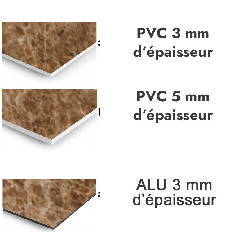 Panneau de douche motif marbre ocre naturel - PVC et ALU épaisseurs