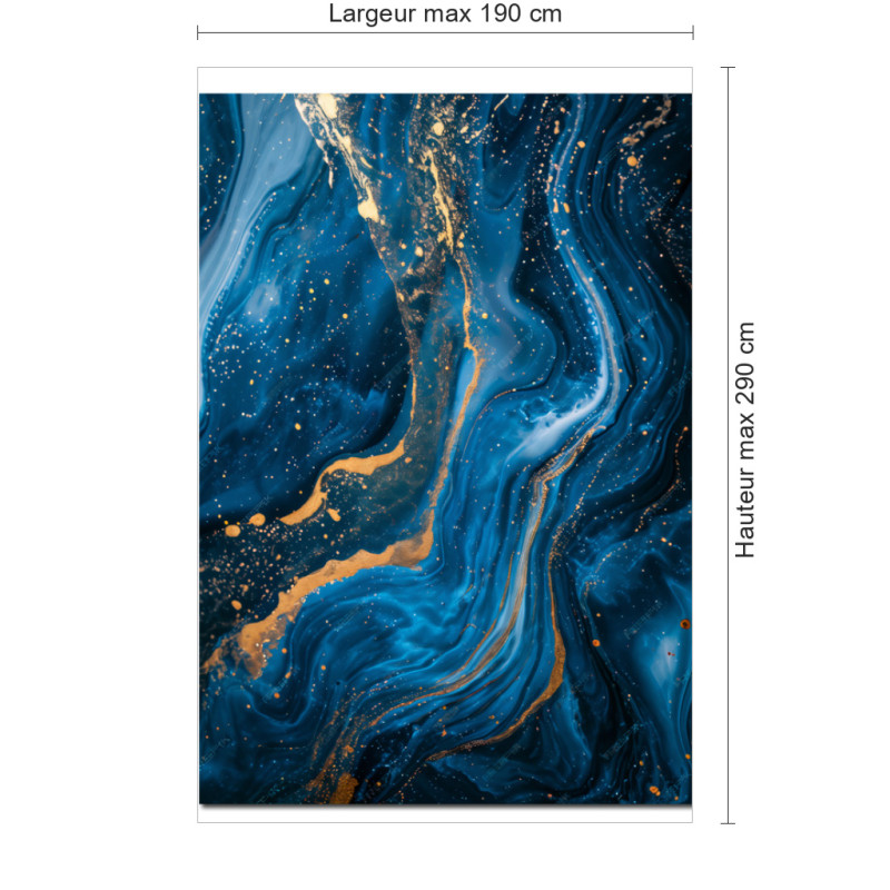 Panneau de douche motif marbre bleu galaxie dimensions max 190x290 cm