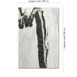 Panneau de douche motif marbre noir et blanc tranché dimensions max 190x290 cm