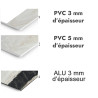 Panneau de douche motif marbre noir et blanc tranché - PVC et ALU épaisseurs