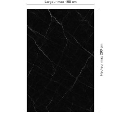 Panneau de douche motif marbre noir dimensions max 190x290 cm
