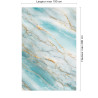 Panneau de douche motif marbre bleu océan et veines ocres dimensions max 190x290 cm