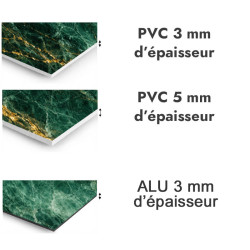Panneau de douche motif marbre vert émeraude doré - PVC et ALU épaisseurs