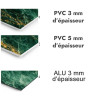 Panneau de douche motif marbre vert émeraude doré - PVC et ALU épaisseurs