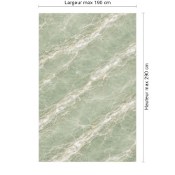 Panneau de douche motif marbre vert sauge et veines délicates dimensions max 190x290 cm