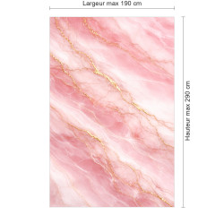 Panneau de douche motif marbre rose gold avec fines veines dimensions max 190x290 cm