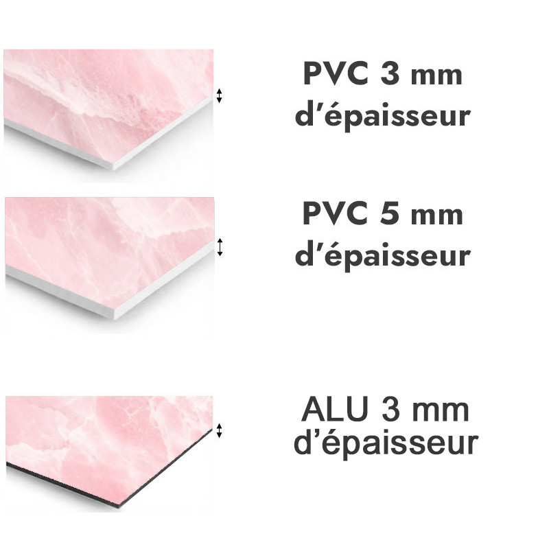 Panneau de douche motif marbre rose classique - PVC et ALU épaisseurs