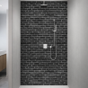 Panneau de douche motif briques noires mise en situation