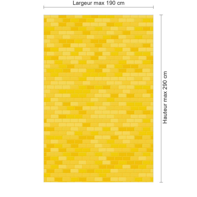 Panneau de douche motif briques jaunes dimensions max 190x290 cm