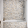 Panneau de douche motif mur de pierres mise en situation