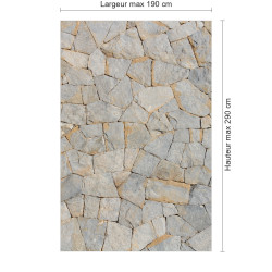 Panneau de douche motif mur de pierres dimensions max 190x290 cm