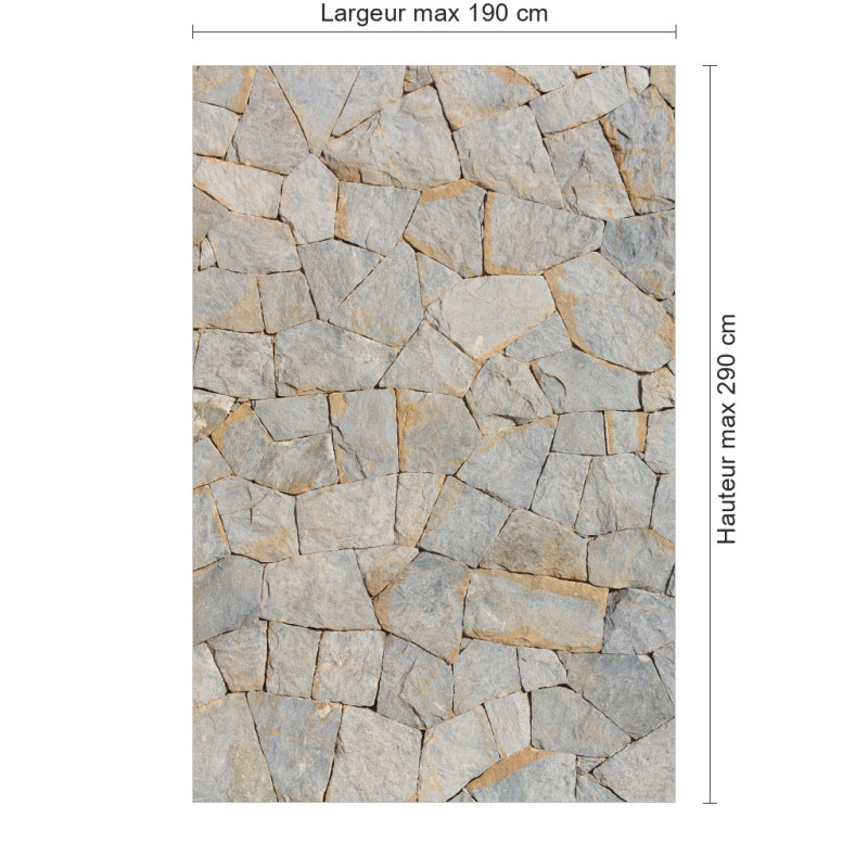 Panneau de douche motif mur de pierres dimensions max 190x290 cm