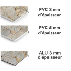 Panneau de douche motif mur de pierres - PVC et ALU épaisseurs