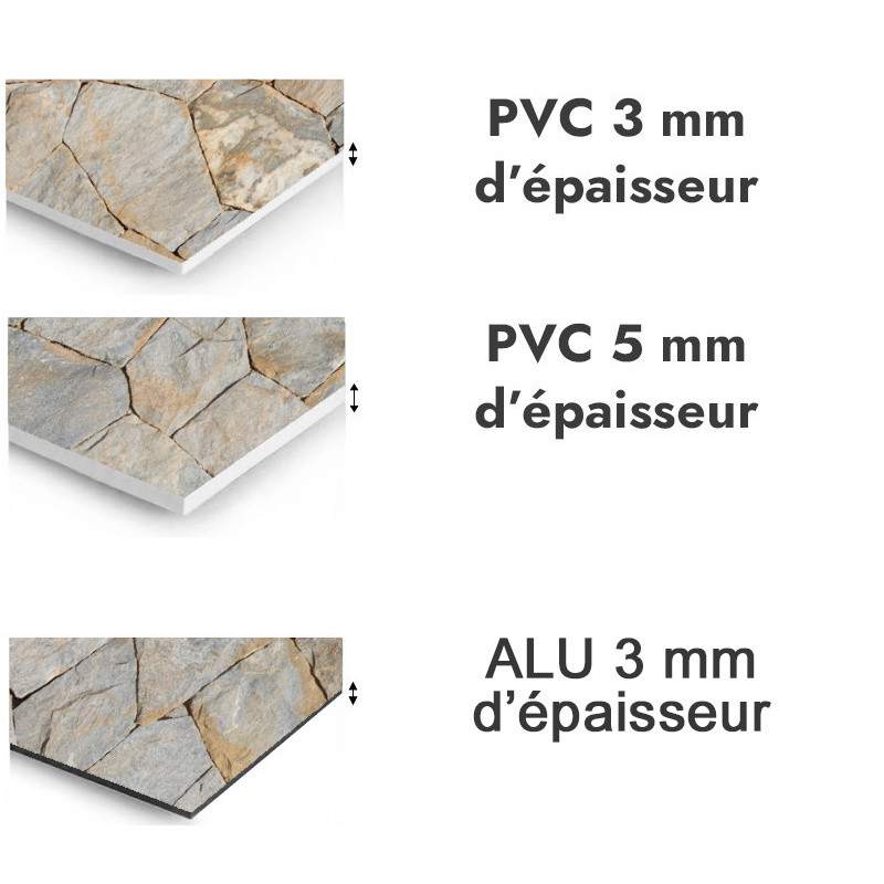 Panneau de douche motif mur de pierres - PVC et ALU épaisseurs