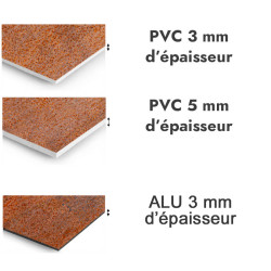 Panneau de douche motif vieux métal rouillé - PVC et ALU épaisseurs