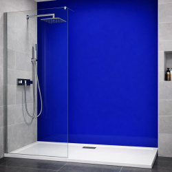 Panneau de douche bleu royal sur mesure | Livraison gratuite