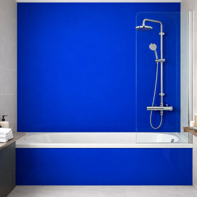 Panneau de douche bleu sur mesure | Livraison gratuite