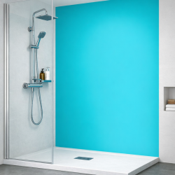 Panneau de douche bleu lagon sur mesure | Livraison gratuite