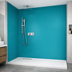 Panneau de douche bleu canard sur mesure | Livraison gratuite