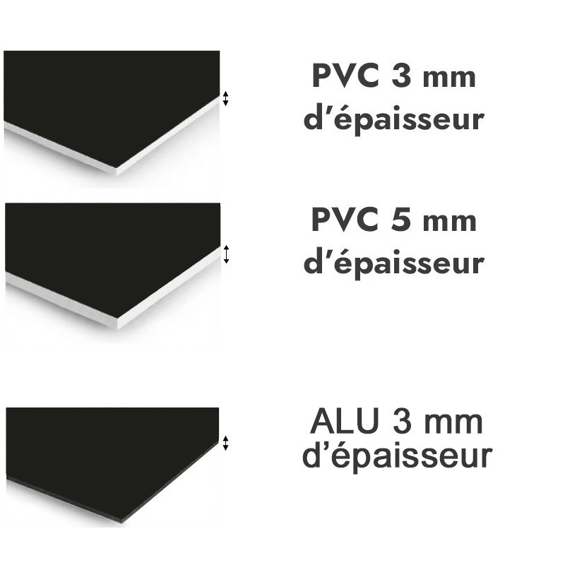 Panneau de douche noir corbeau - PVC et ALU épaisseurs