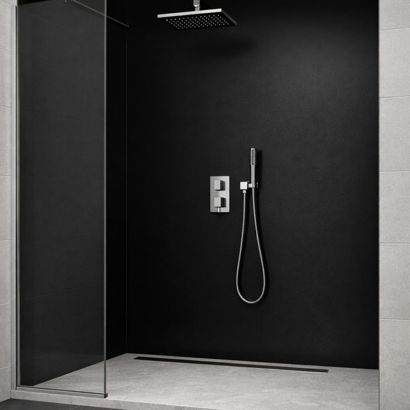 Panneau de douche brun foncé sur mesure | Livraison gratuite