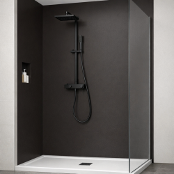 Panneau de douche noir réglisse sur mesure | Livraison gratuite