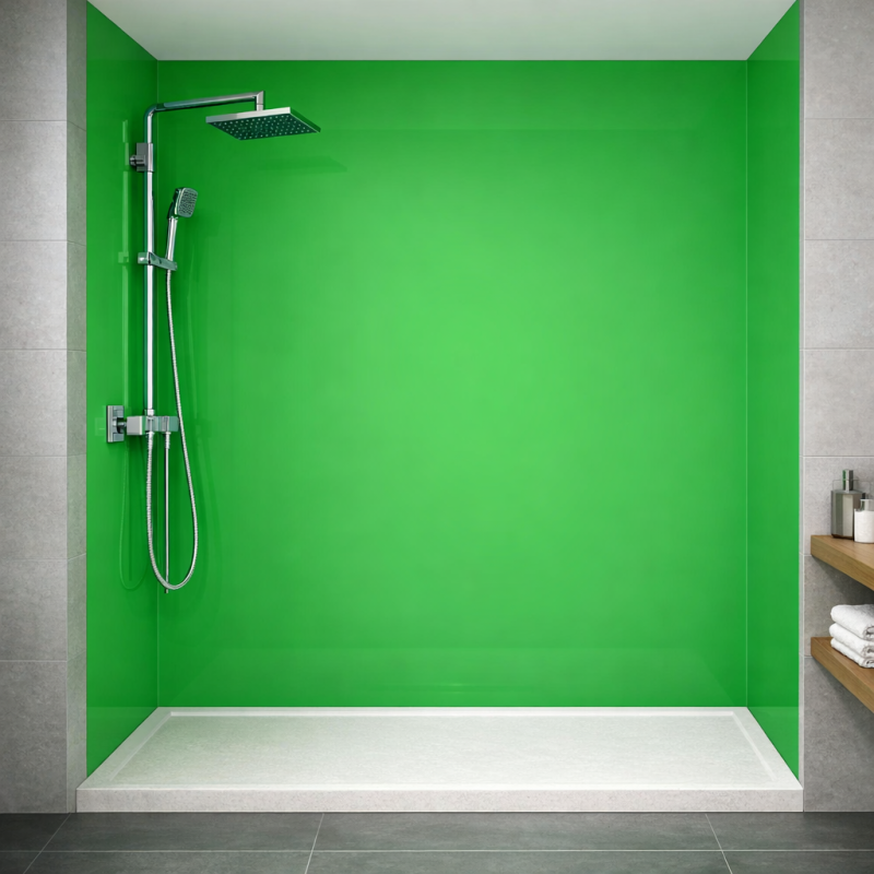 Panneau de douche vert pomme sur mesure | Livraison gratuite