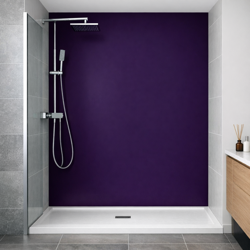 Panneau de douche aubergine sur mesure | Livraison gratuite