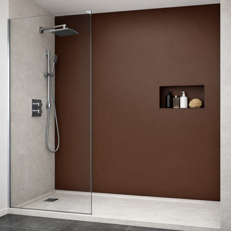 Panneau de douche marron sur mesure | Livraison gratuite