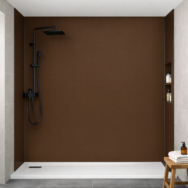 Panneau de douche brun sur mesure | Livraison gratuite