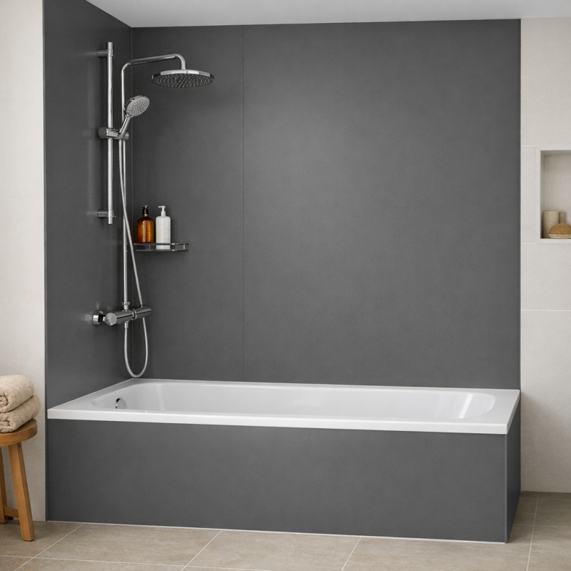 Panneau de douche gris sur mesure | Livraison gratuite