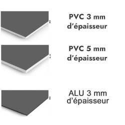 Panneau de douche ﻿gris - PVC et ALU épaisseurs