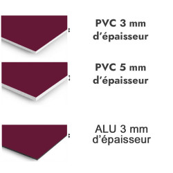 Panneau de douche lie de vin - PVC et ALU épaisseurs