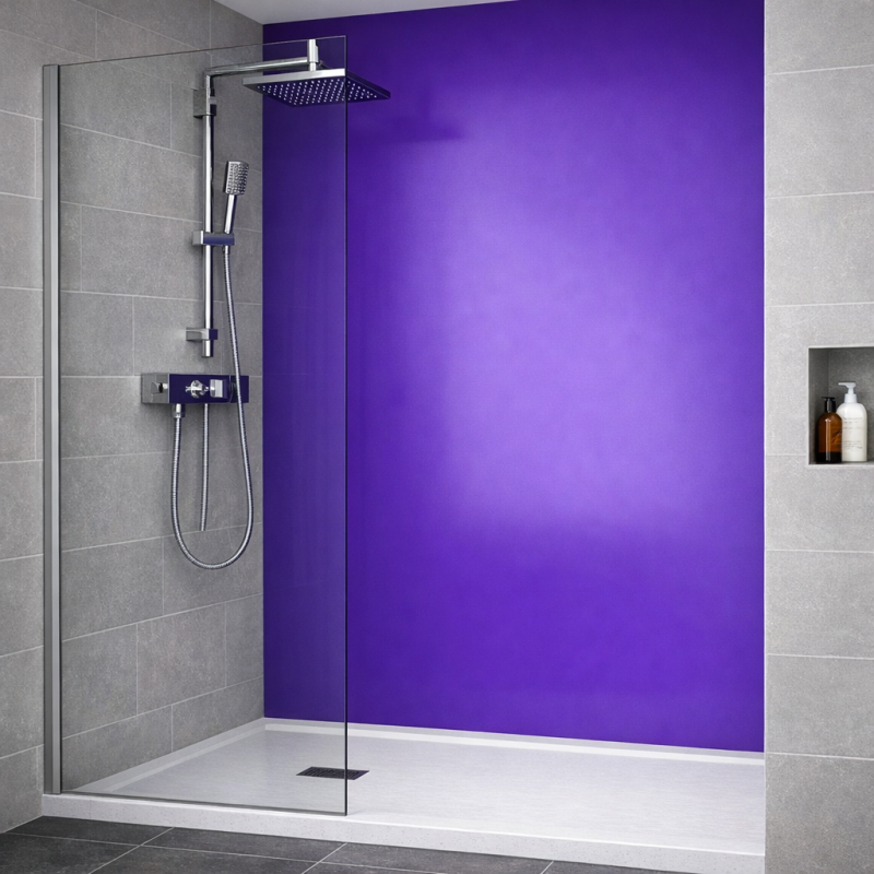 Panneau de douche violet sur mesure | Livraison gratuite