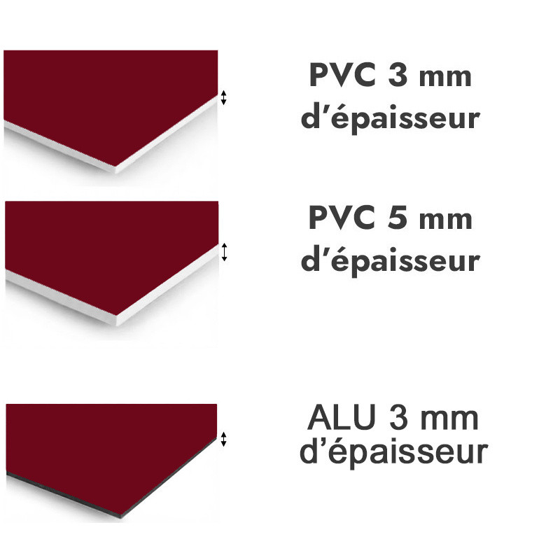 Panneau de douche bordeaux - PVC et ALU épaisseurs