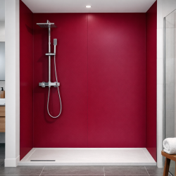 Panneau de douche rouge grenat sur mesure | Livraison gratuite