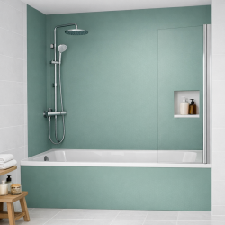 Panneau de douche vert sauge sur mesure | Livraison gratuite