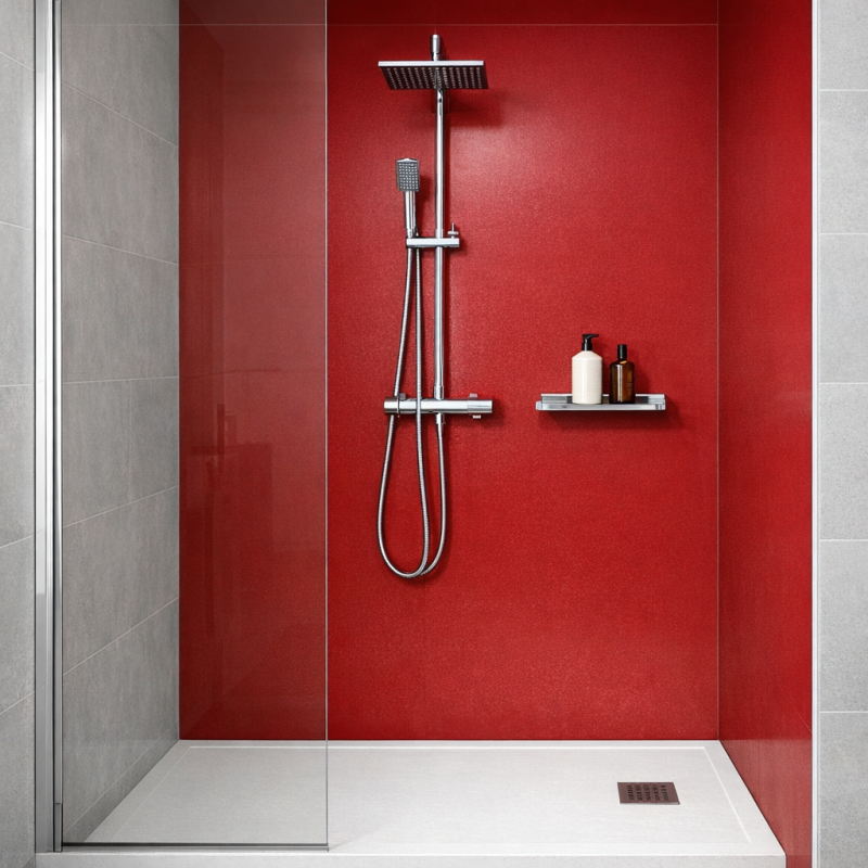 Panneau de douche orange rouille sur mesure | Livraison gratuite