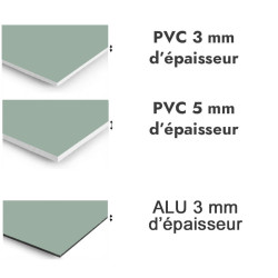 Panneau de douche vert de gris - PVC et ALU épaisseurs