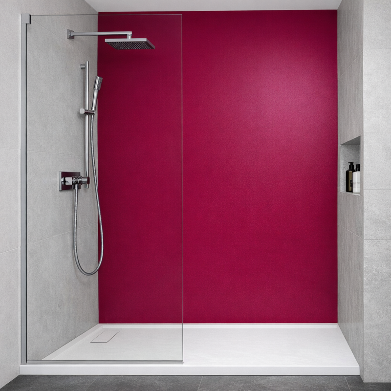 Panneau de douche pourpre sur mesure | Livraison gratuite